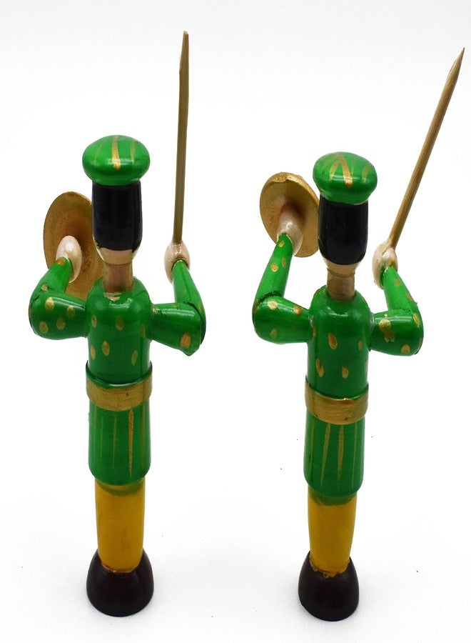 justhandmade Just Handmade Wooden Soldier | Kondapalli Toys | Etikopakka Toys | Home Decor Showpiece (JHMSOLSGREEN) - Image 1